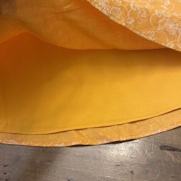 Hinge yellow floral midi skirt elastic waist size XS lined‎ - Picture 4 of 6